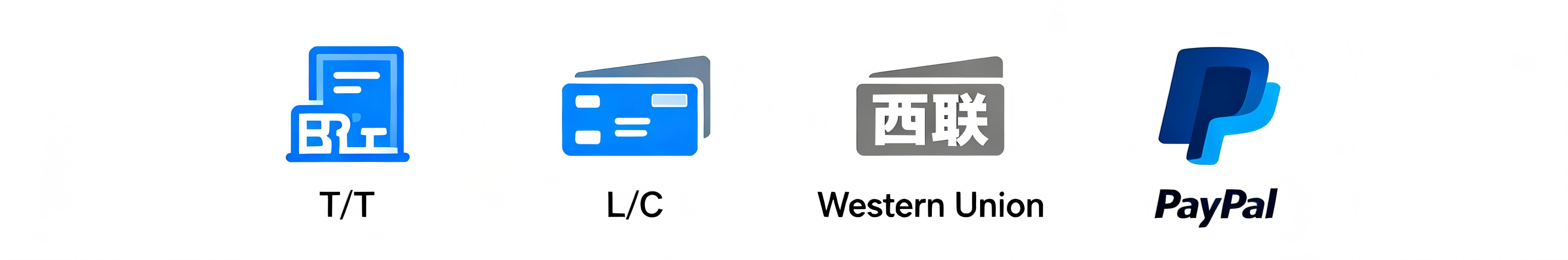 jimeng-2026-04-14-5918-横版宣传图,纯白色背景。画面居中放大平铺排列四个支付方式图标(银行转账T_T、信...(1).png